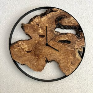 Wanduhr Ring Olivenholz